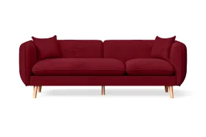 Florence 3 Seater Sofa Red Velvet