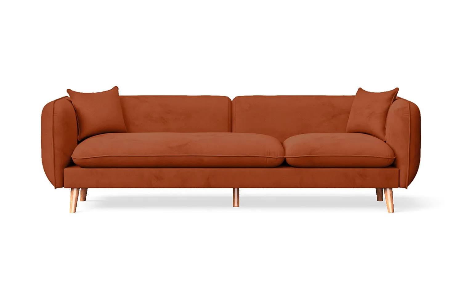 Florence 4 Seater Sofa Orange Velvet