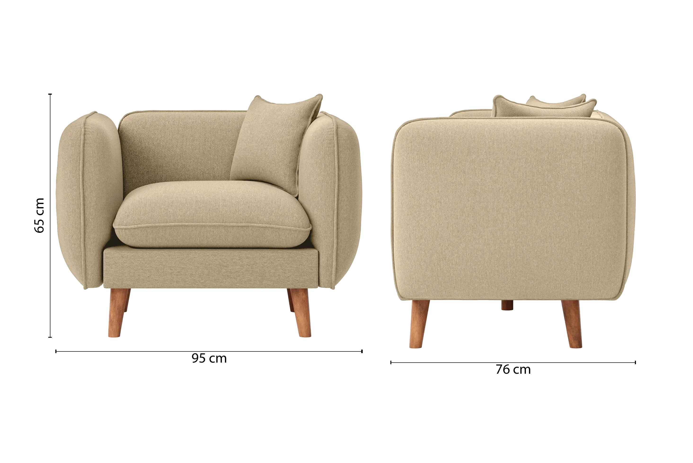 Florence Armchair Beige Linen Fabric