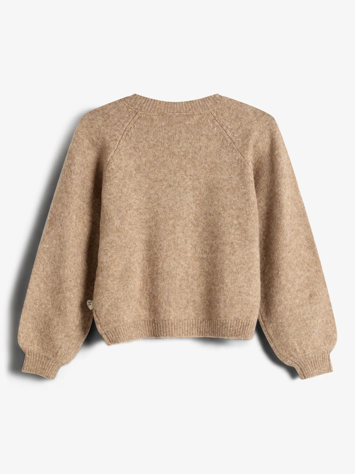 Fuzzy Knit Cardigan - Kids - Dark Beige Melange