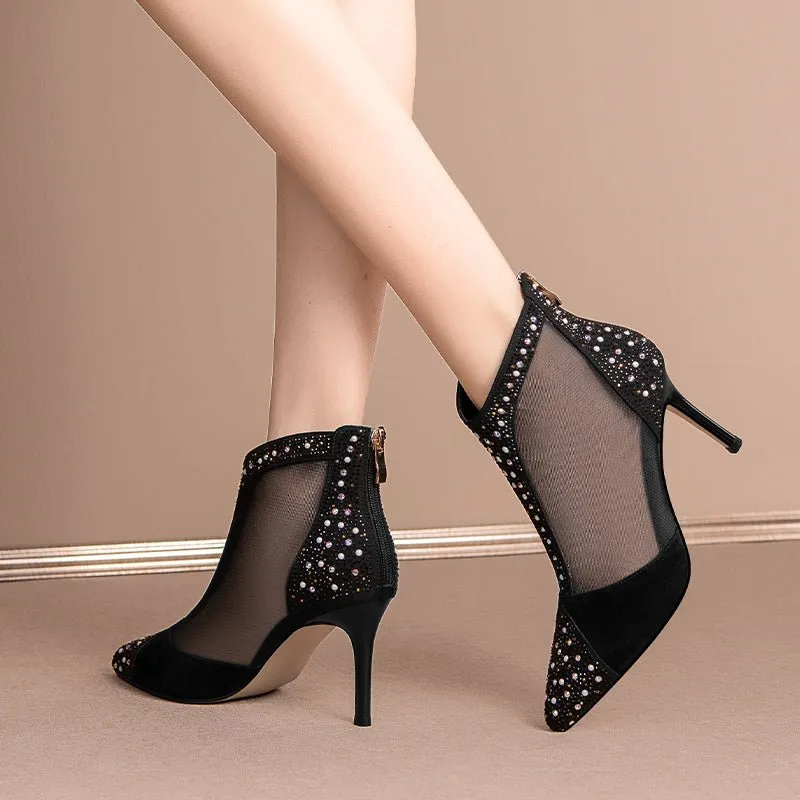 GlamCrystal Chic Party and Wedding High Heel Boots