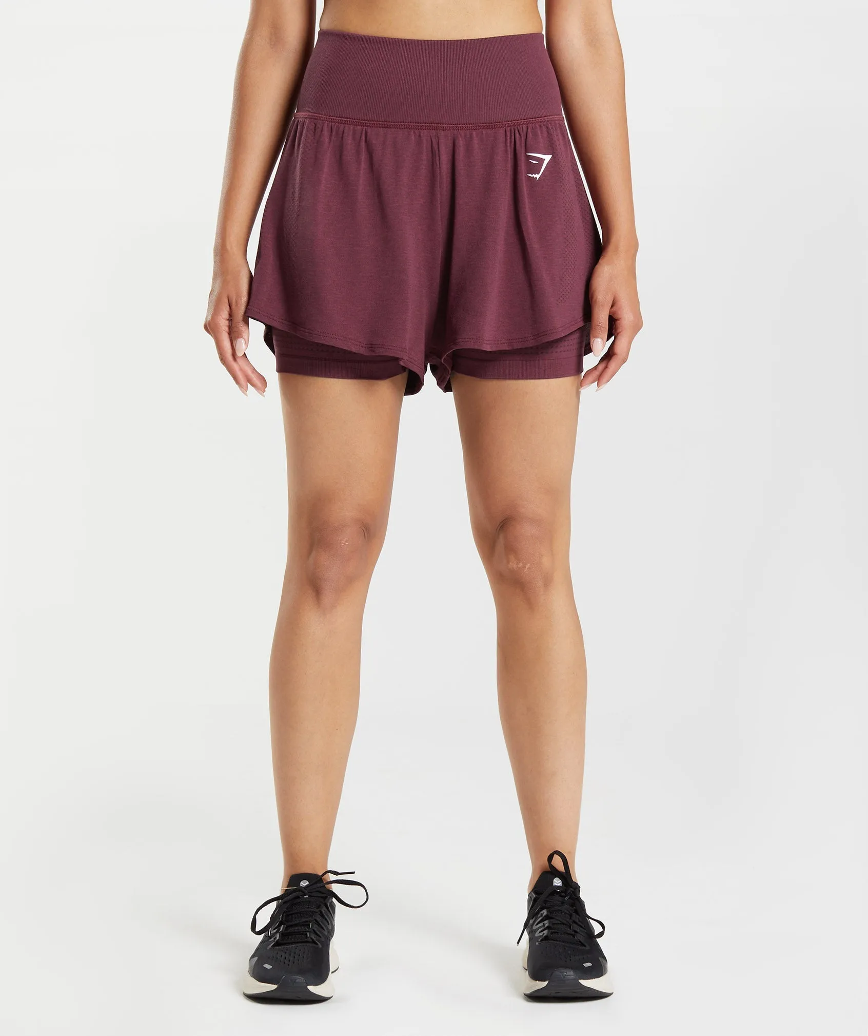 Gymshark Vital Seamless 2.0 2-in-1 Shorts - Baked Maroon Marl