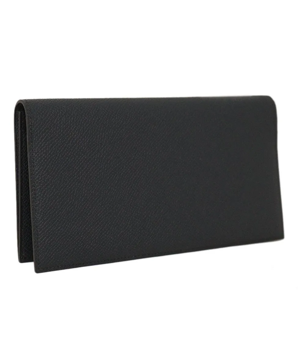 Hermes Navy Leather Wallet