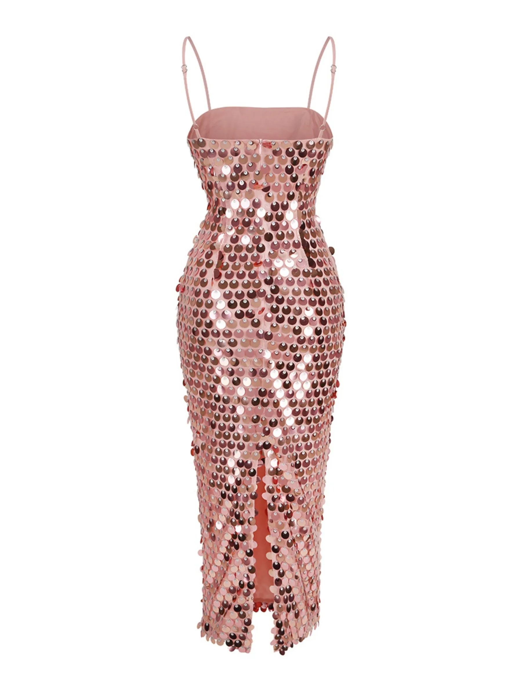 Ilsa Sequin Midi Dress in Pink