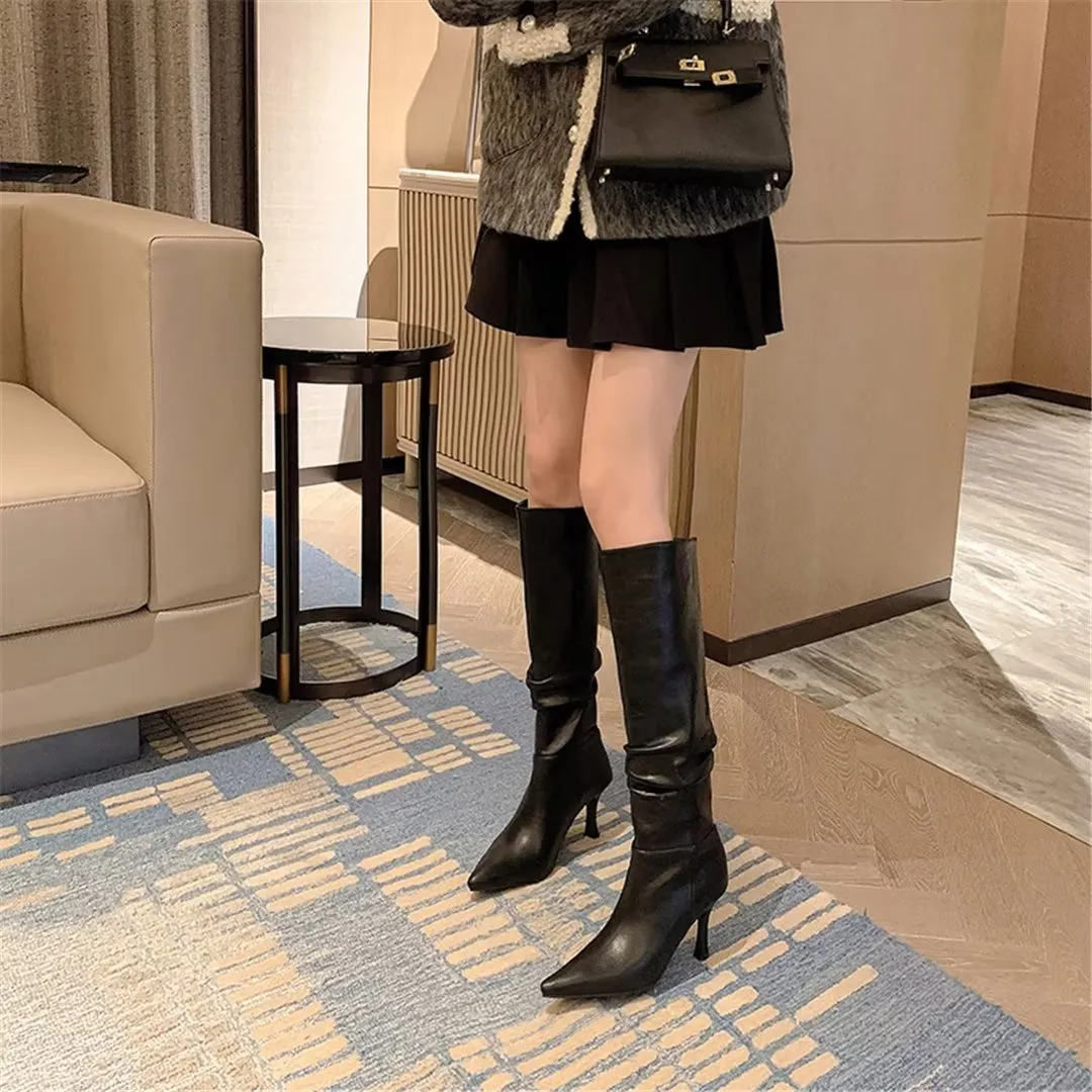 LeathElegance Artisan Winter Cowhide Chic Boots