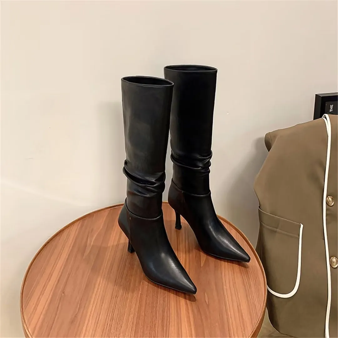 LeathElegance Artisan Winter Cowhide Chic Boots