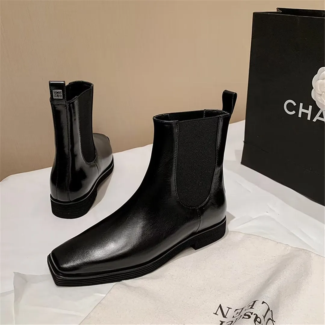 LeatherLux Chic Cowhide Winter Boots