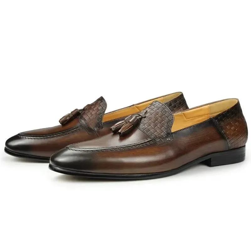 LeatherLuxe Croc Pattern Chic Slip On Loafers