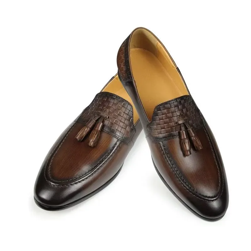 LeatherLuxe Croc Pattern Chic Slip On Loafers