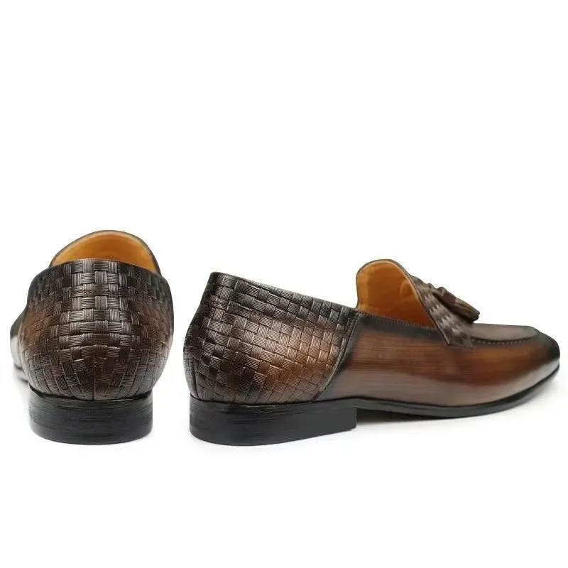 LeatherLuxe Croc Pattern Chic Slip On Loafers