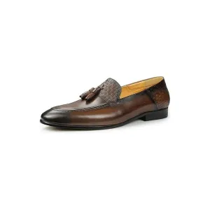 LeatherLuxe Croc Pattern Chic Slip On Loafers