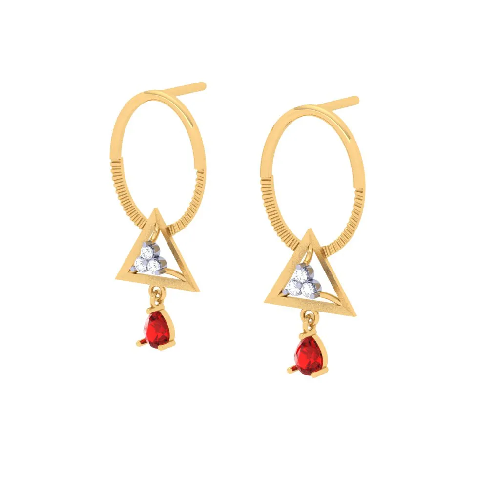 Love Triangle Gold Earrings