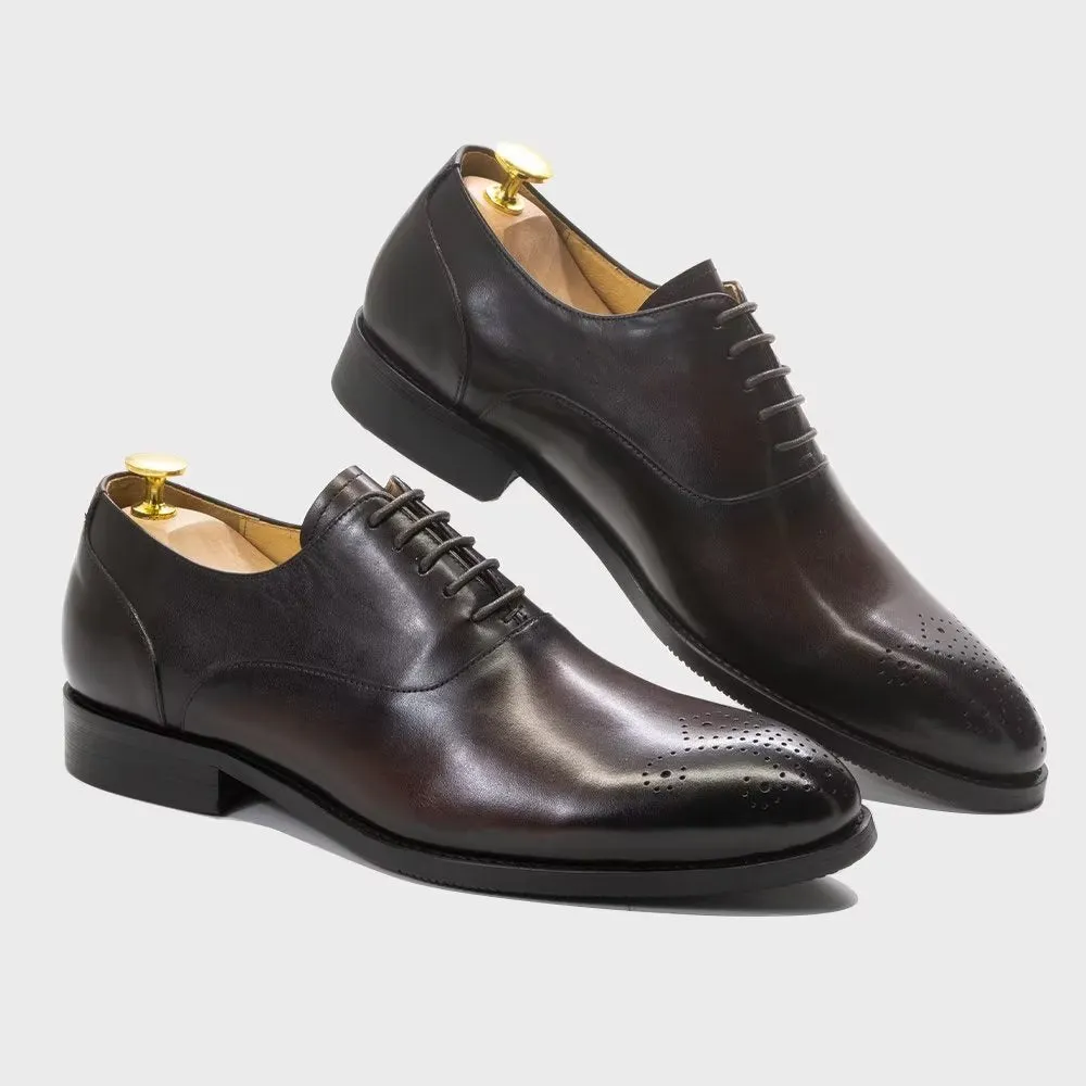 LuxeWing Exquisite Leather Wingtip Dress Shoes