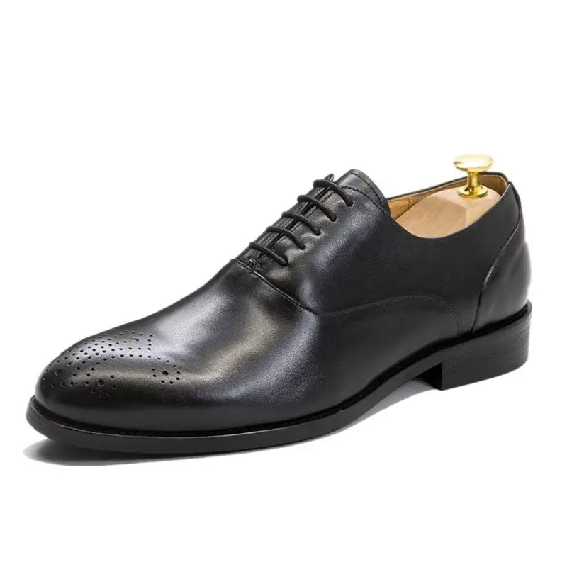 LuxeWing Exquisite Leather Wingtip Dress Shoes