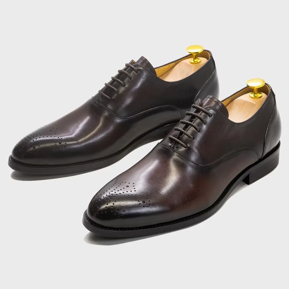 LuxeWing Exquisite Leather Wingtip Dress Shoes