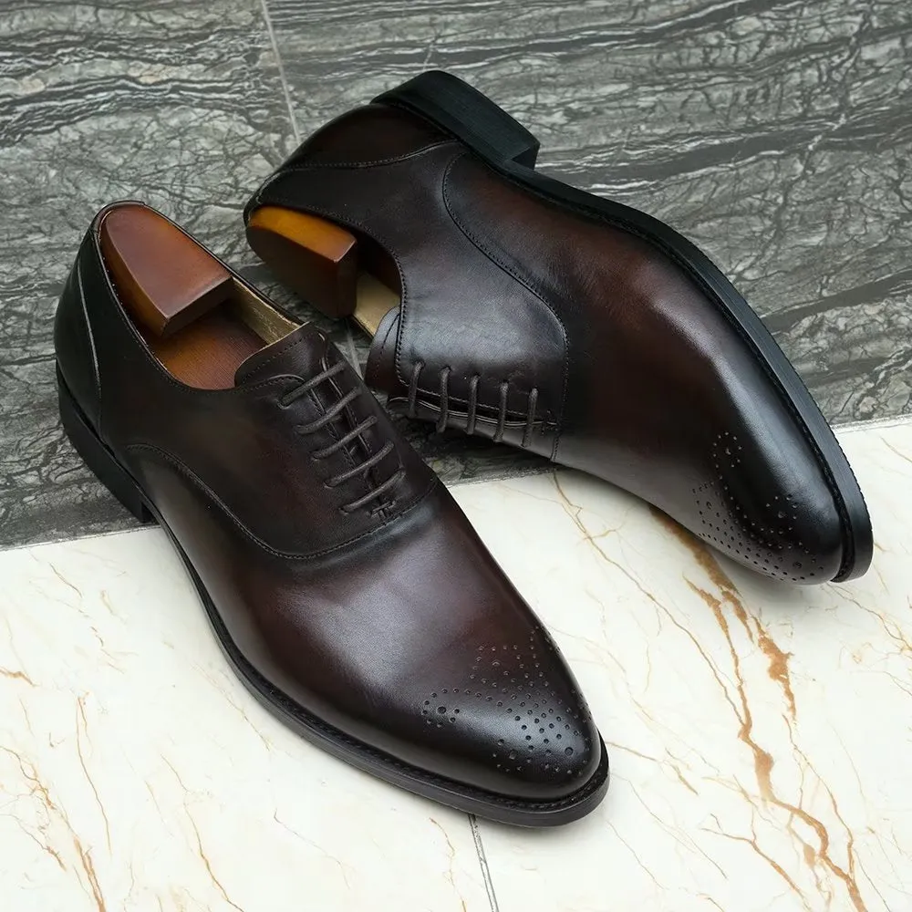 LuxeWing Exquisite Leather Wingtip Dress Shoes