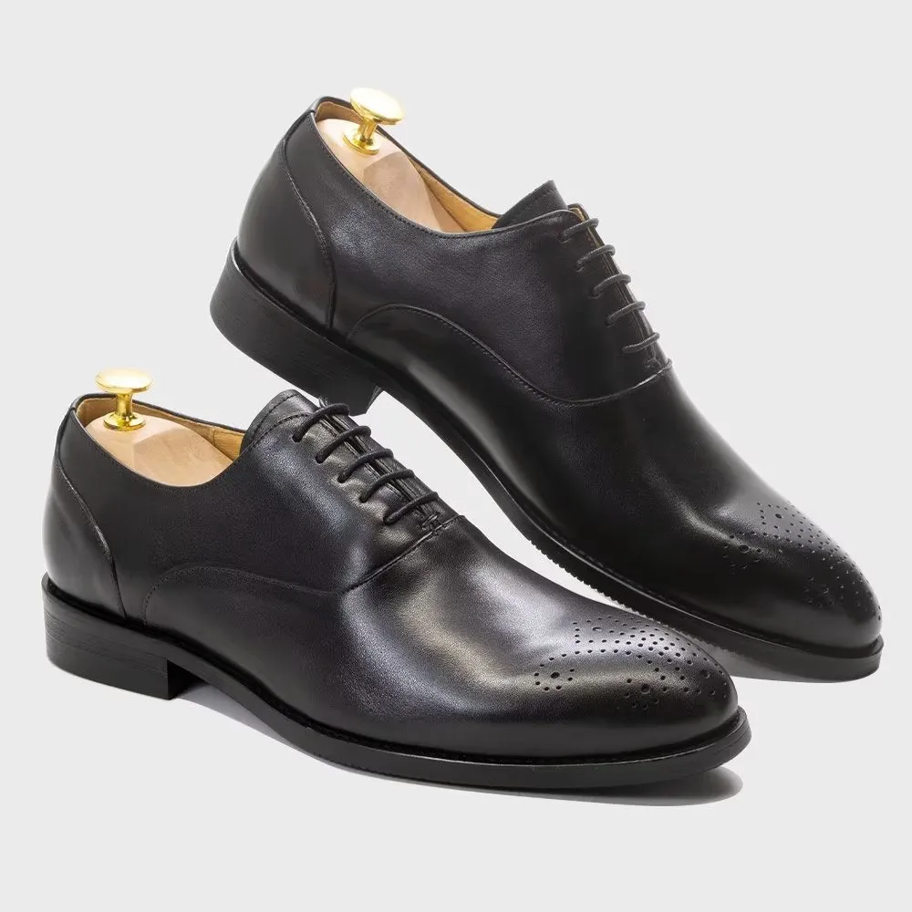 LuxeWing Exquisite Leather Wingtip Dress Shoes