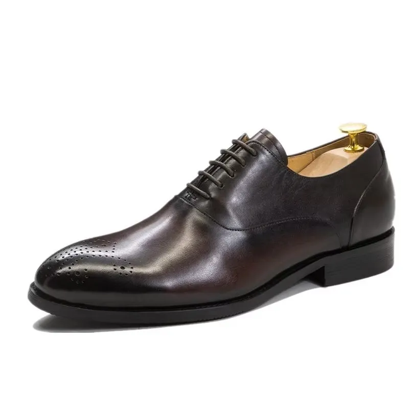 LuxeWing Exquisite Leather Wingtip Dress Shoes