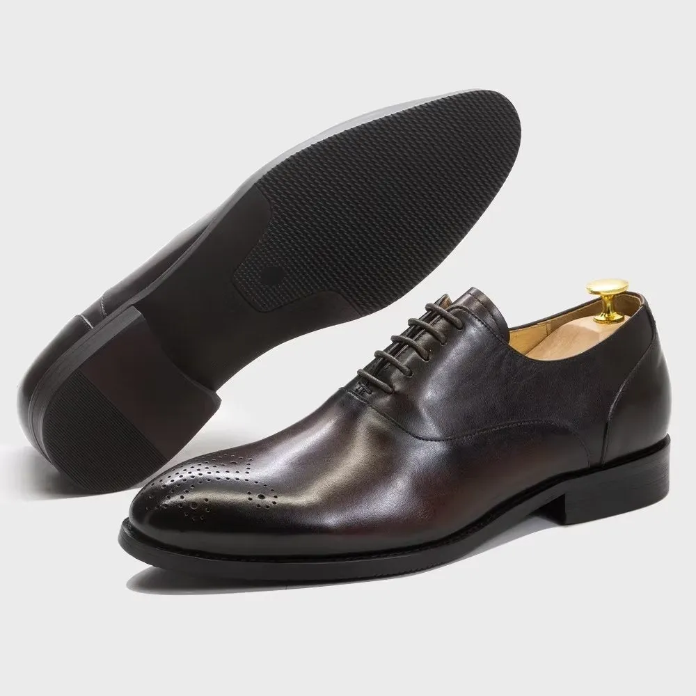 LuxeWing Exquisite Leather Wingtip Dress Shoes