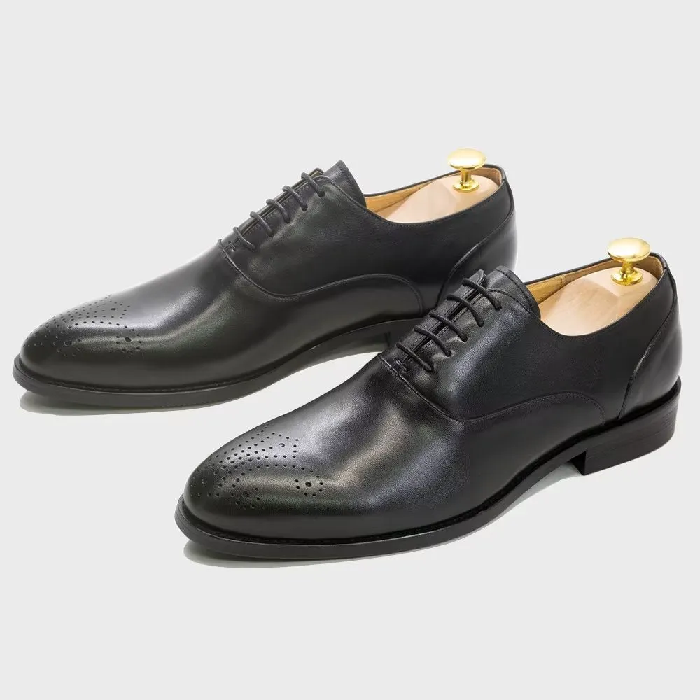 LuxeWing Exquisite Leather Wingtip Dress Shoes