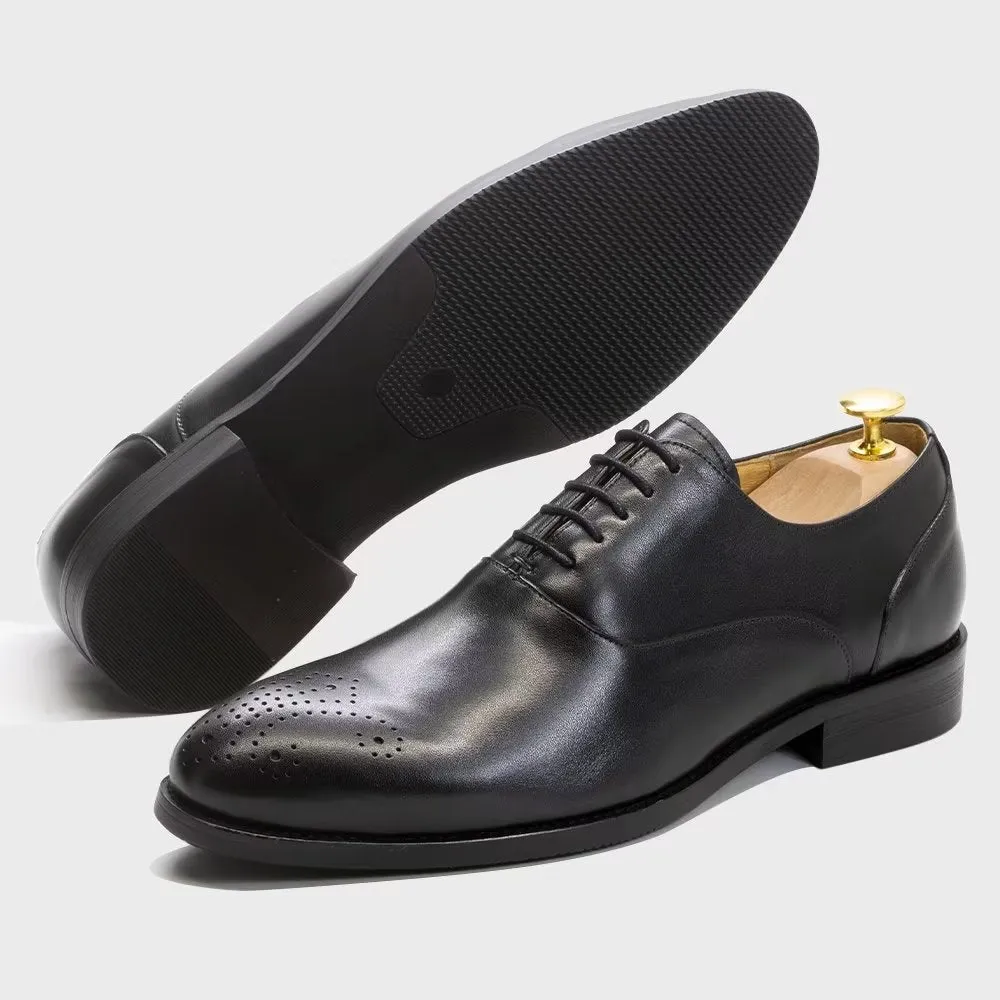 LuxeWing Exquisite Leather Wingtip Dress Shoes