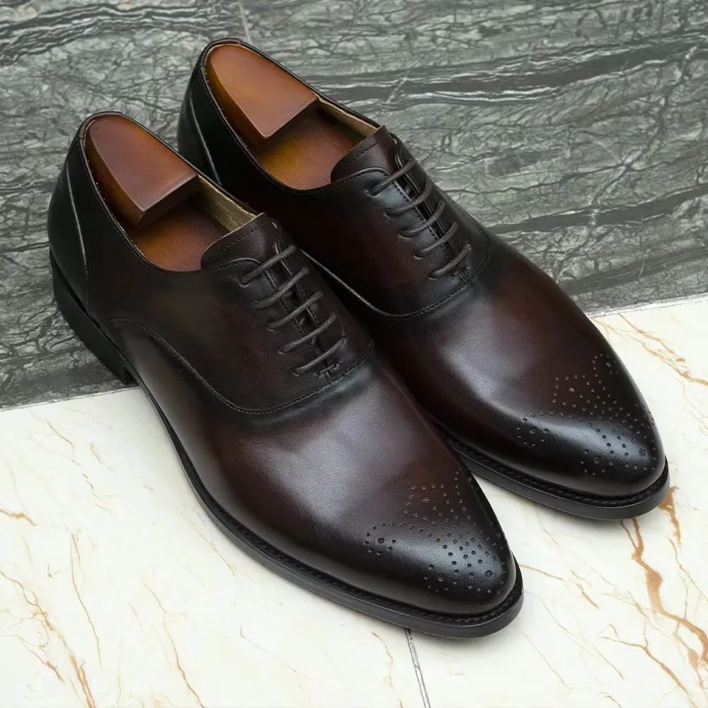 LuxeWing Exquisite Leather Wingtip Dress Shoes