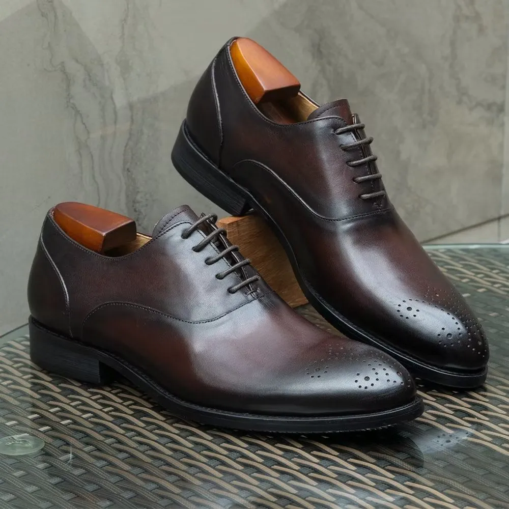 LuxeWing Exquisite Leather Wingtip Dress Shoes