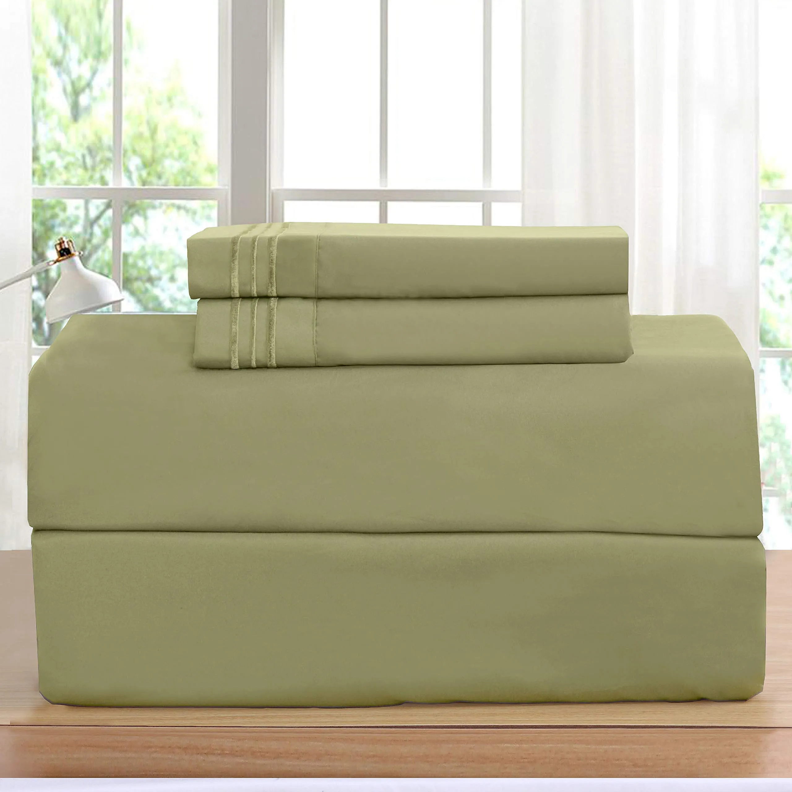 Luxurious Pillowcase Set on Amazon! Elegant Comfort 1500 Thread Count Hotel Quality Wrinkle,Fade and Stain Resistant 2-Piece Pillowcases - King, Size Sage