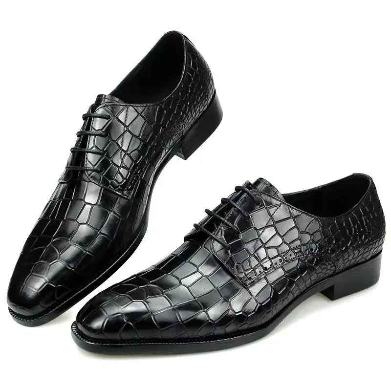 Luxury Elegant CrocLeather Brogue Shoes