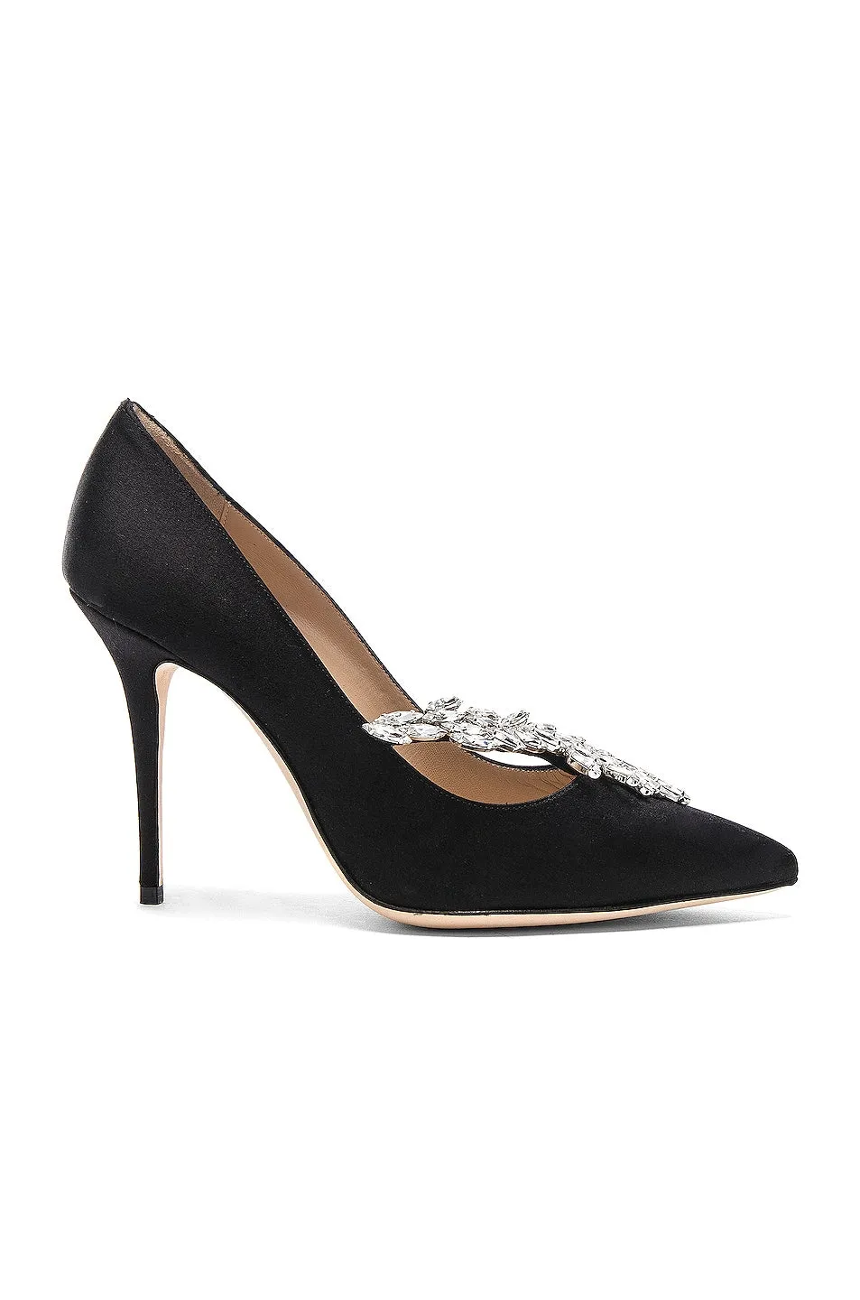 Manolo Blahnik Satin Nadira Heels, black