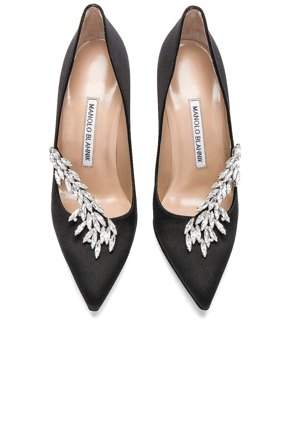 Manolo Blahnik Satin Nadira Heels, black