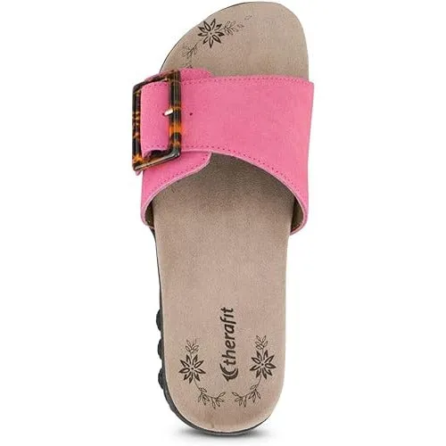 Mila pink Suede Slide Therafit