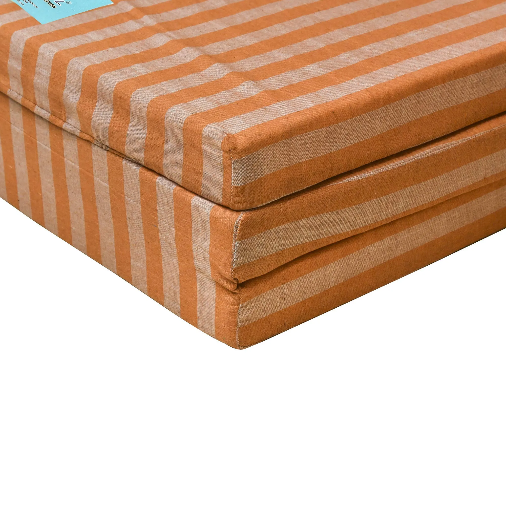 MOROFEEL 3 Inch Dual Comfort Reversible Foldable UHD Foam Single Bed Mattress 3 Fold Orange