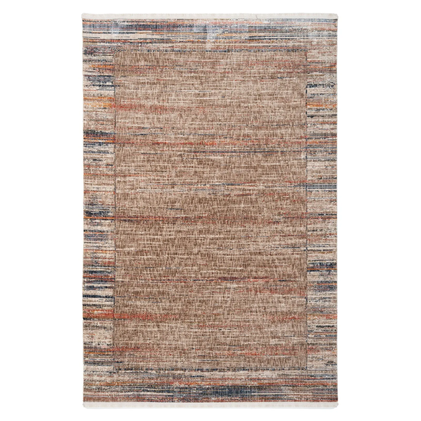 Multicolour Woven Border Rug - Alden