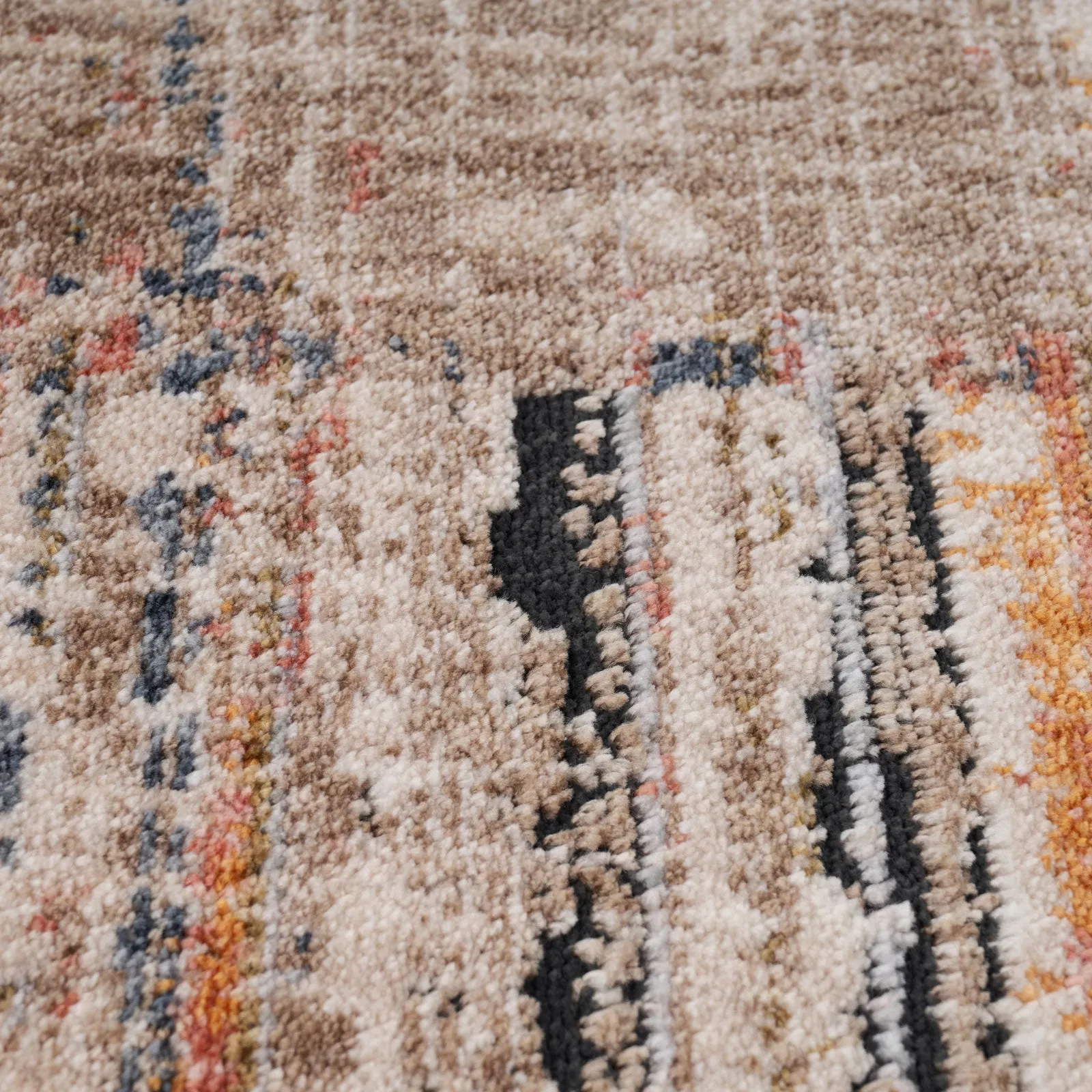 Multicolour Woven Border Rug - Alden