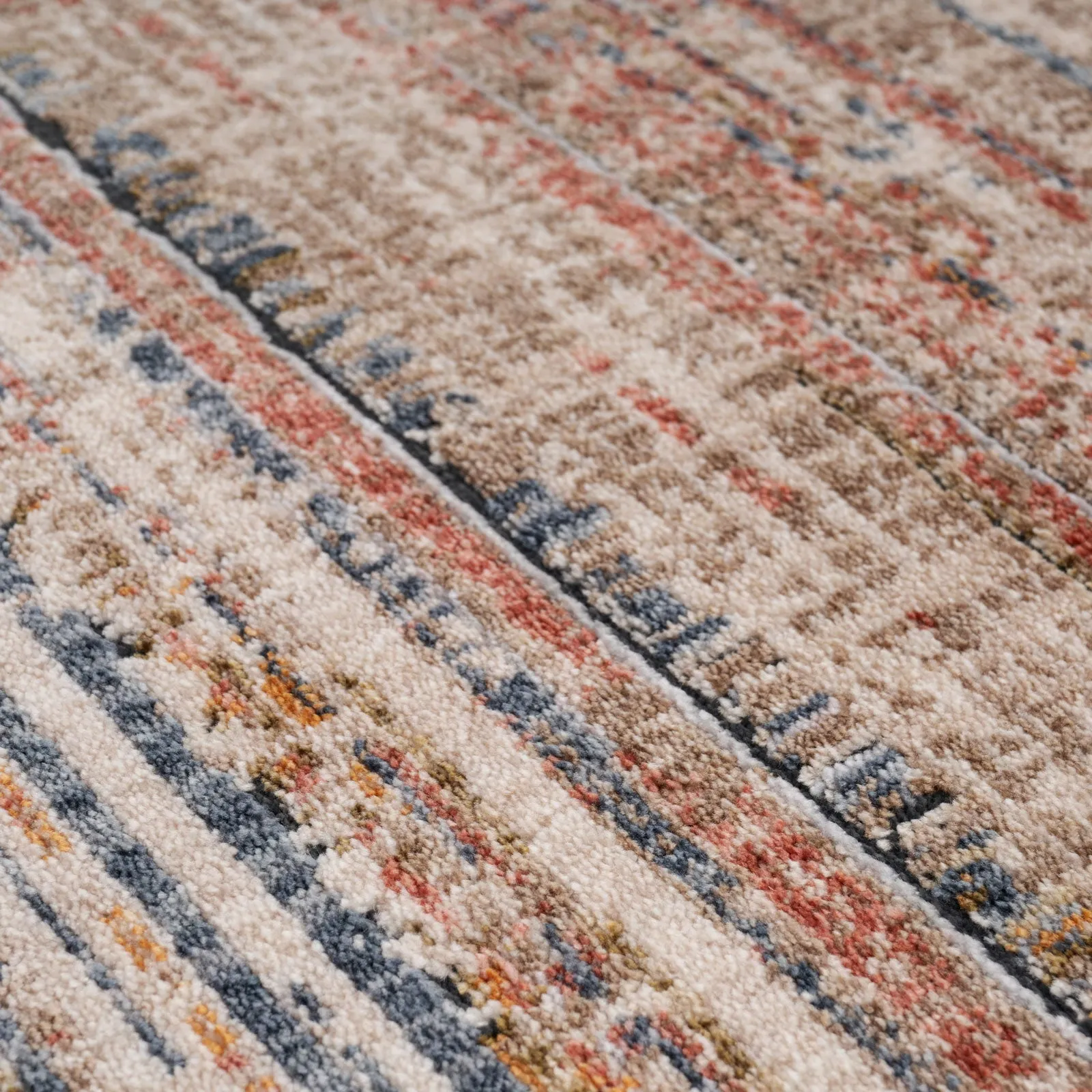 Multicolour Woven Border Rug - Alden