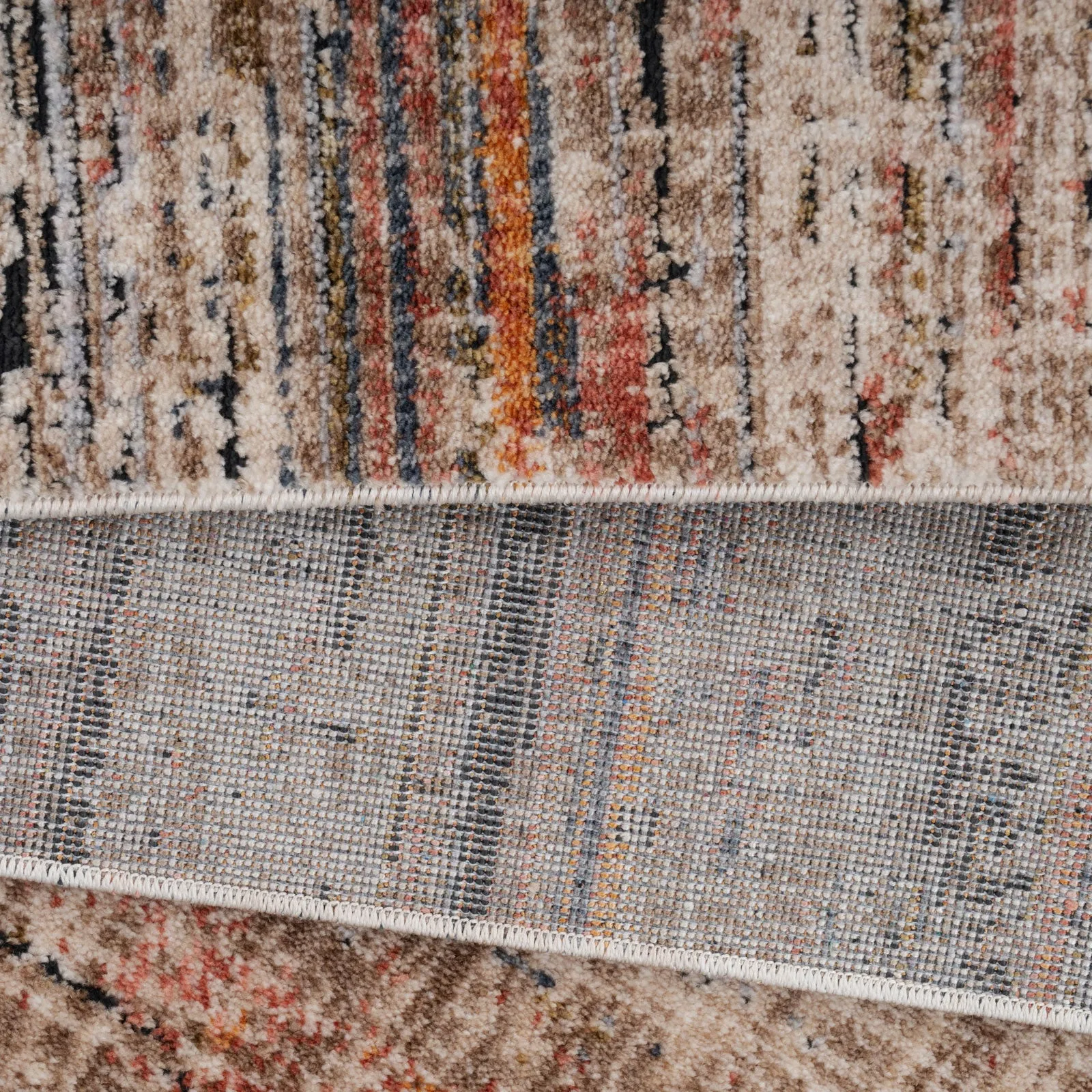 Multicolour Woven Border Rug - Alden