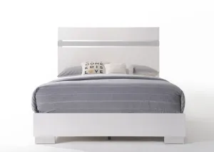 Naima - Queen High Gloss Bed - White