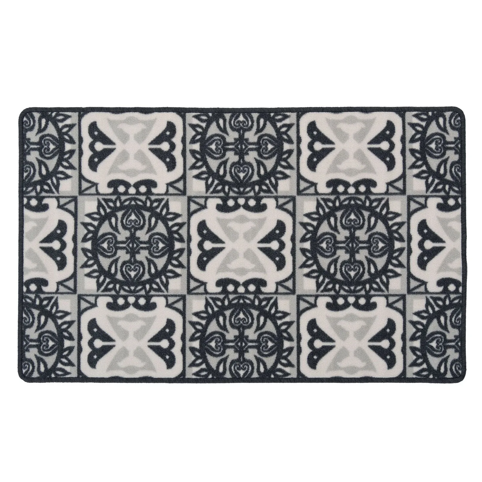 Non Slip Grey Mosaic Mat