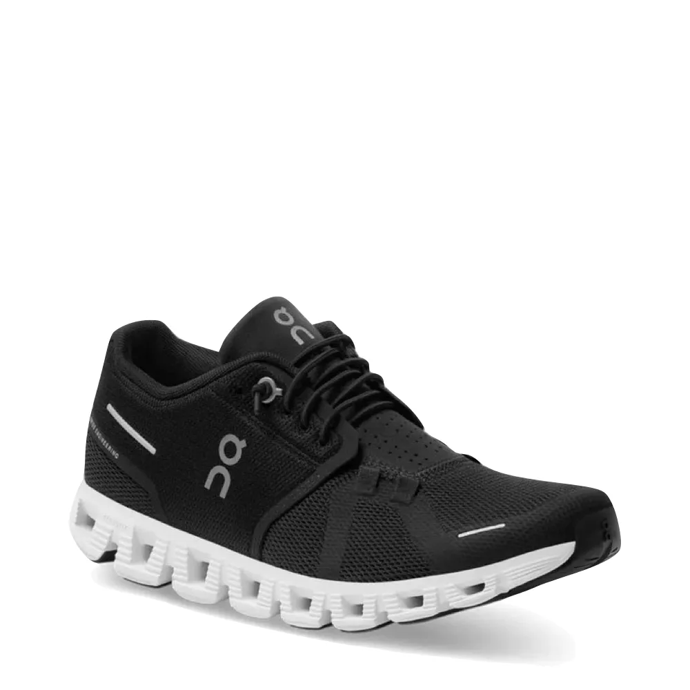 On Women's Cloud 5 Sneaker in Black/White