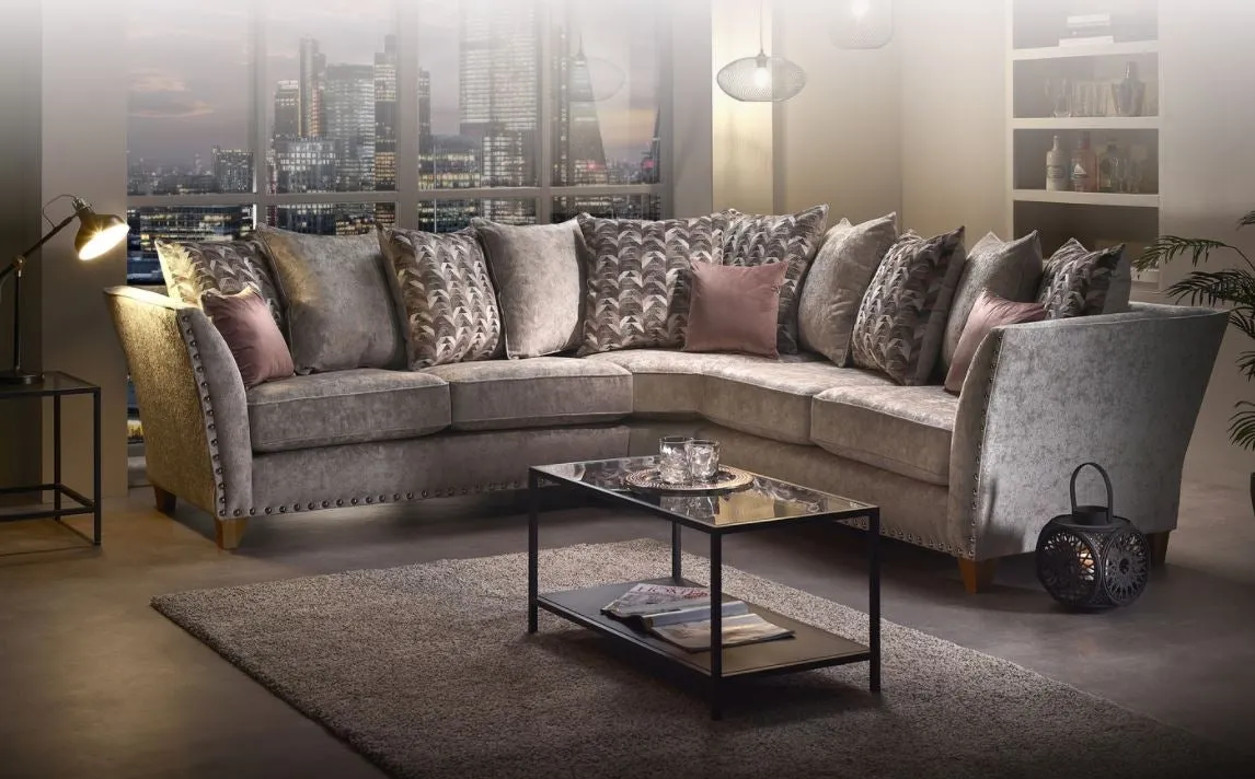 Paris Darwen Nickel 2 Corner 1 Sofa Set by Lebus