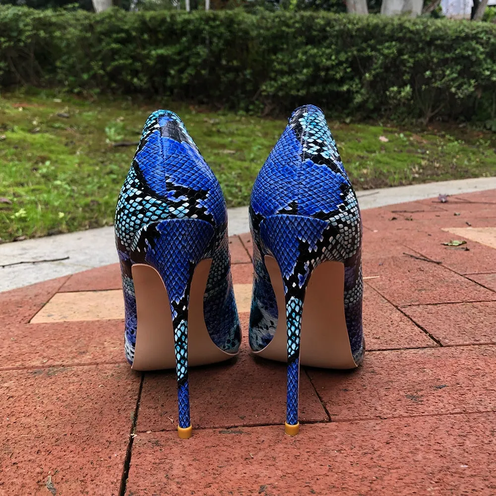 Python Chic Pointed Toe Stiletto Pumps