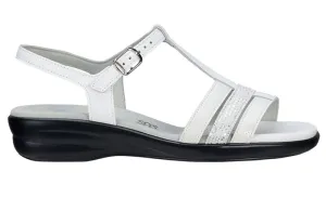 SAS Women's Capri White Snake T-Strap Sandal-CAPRI234-Made in USA-Brandy's Shoes