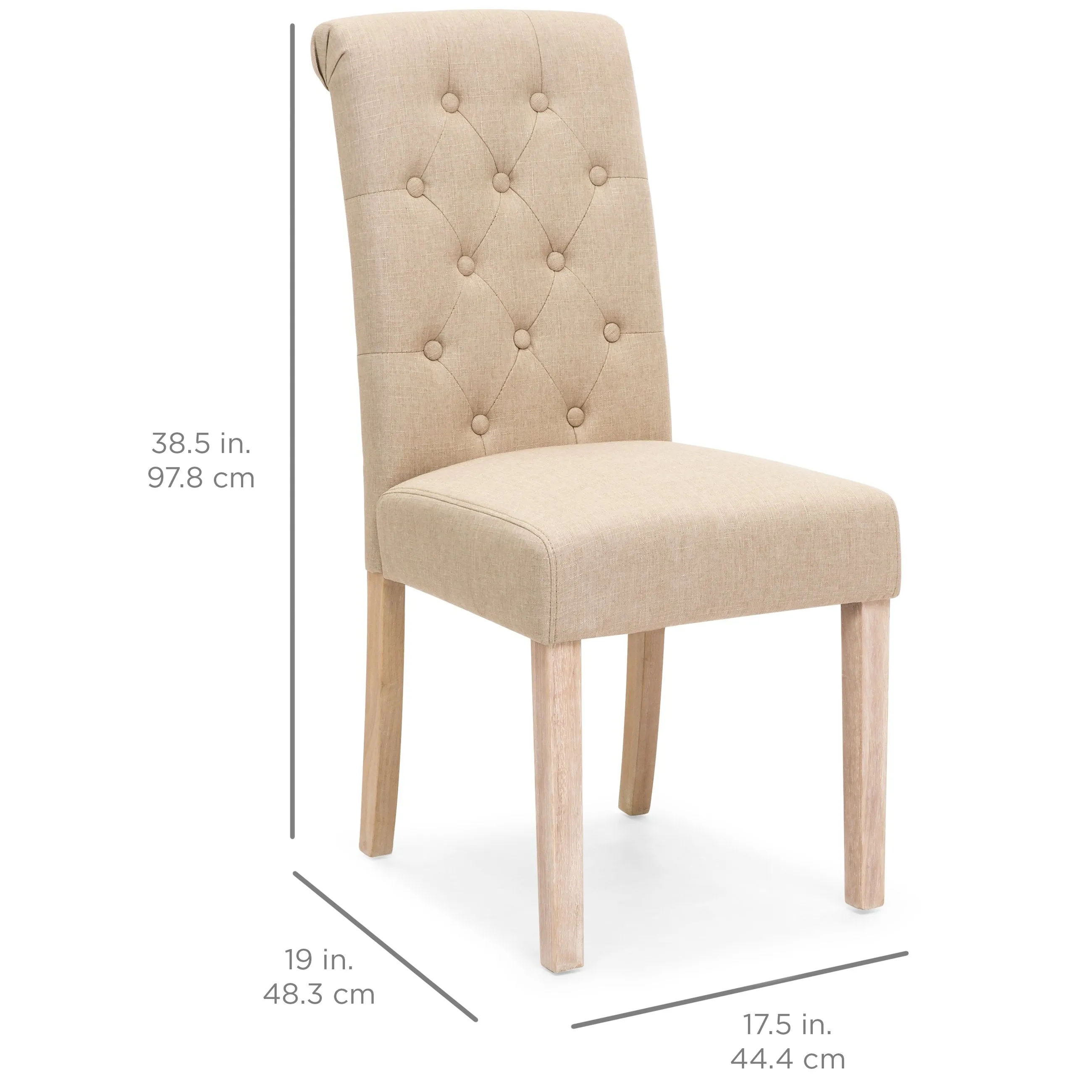 Set of 2 Tufted Parsons Dining Chairs