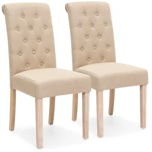 Set of 2 Tufted Parsons Dining Chairs