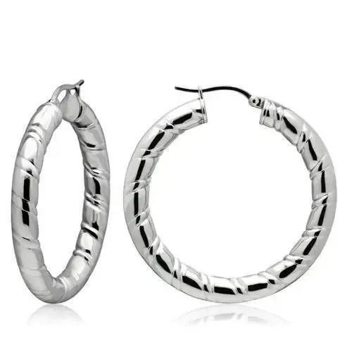 Sleek Stainless Steel Hoop Earrings - Timeless Shine