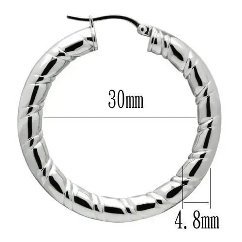 Sleek Stainless Steel Hoop Earrings - Timeless Shine