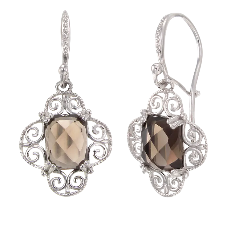 Sophisticated Natural Smoky Quartz Earrings