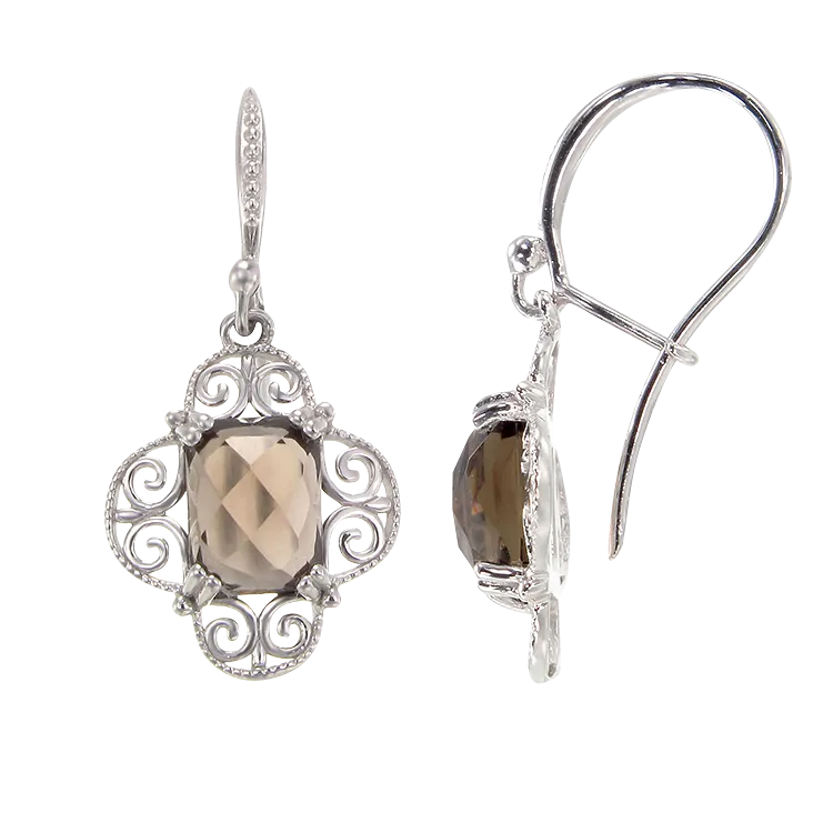 Sophisticated Natural Smoky Quartz Earrings