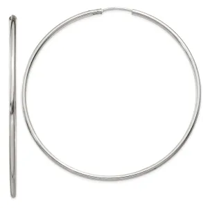 Sterling Silver Endless Hoop Earrings 2mmx70mm